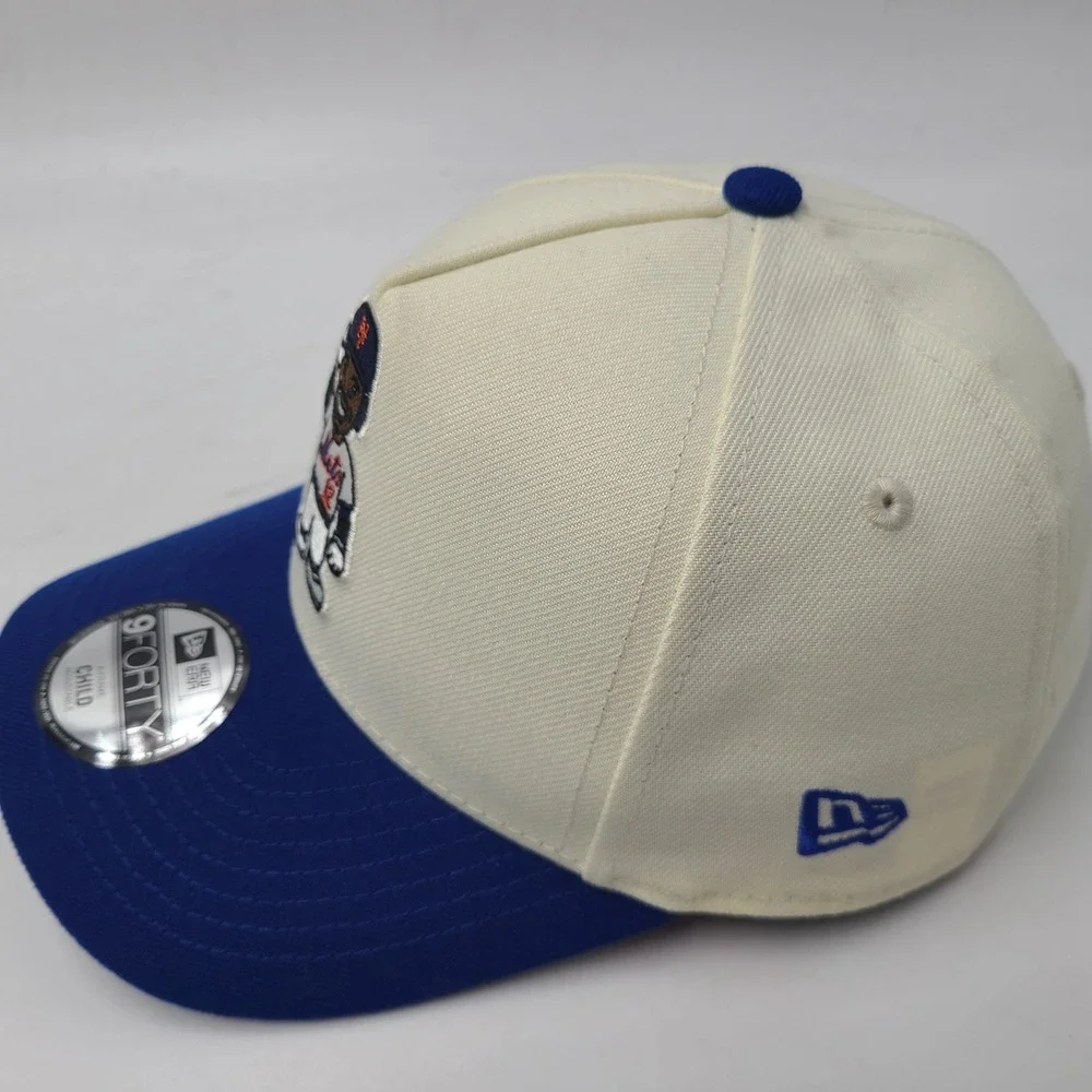 Child New York Mets Hat Snapback 9Forty New Era Cream Blue MLB Francisco Lindor
